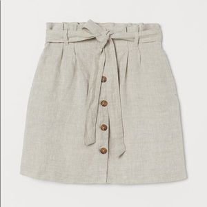 H&M Linen Paperbag Skirt